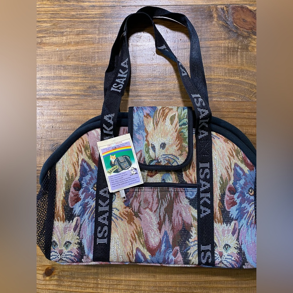 Isaka Tapestry Patterned Pet Cat Carrier Bag -